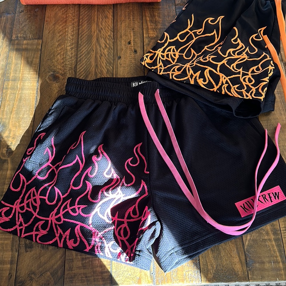 Kill Crew Muay Thai Flame Shorts - PINK